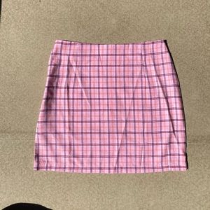 pink plaid skirt